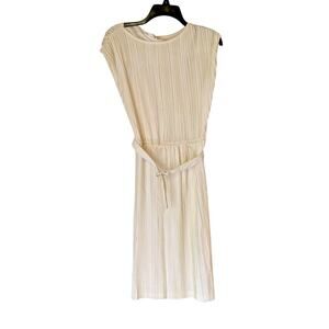 SERBIN OF FLORIDA Vintage Women's Beige Pleated Shirtwaist Dress Sz 12